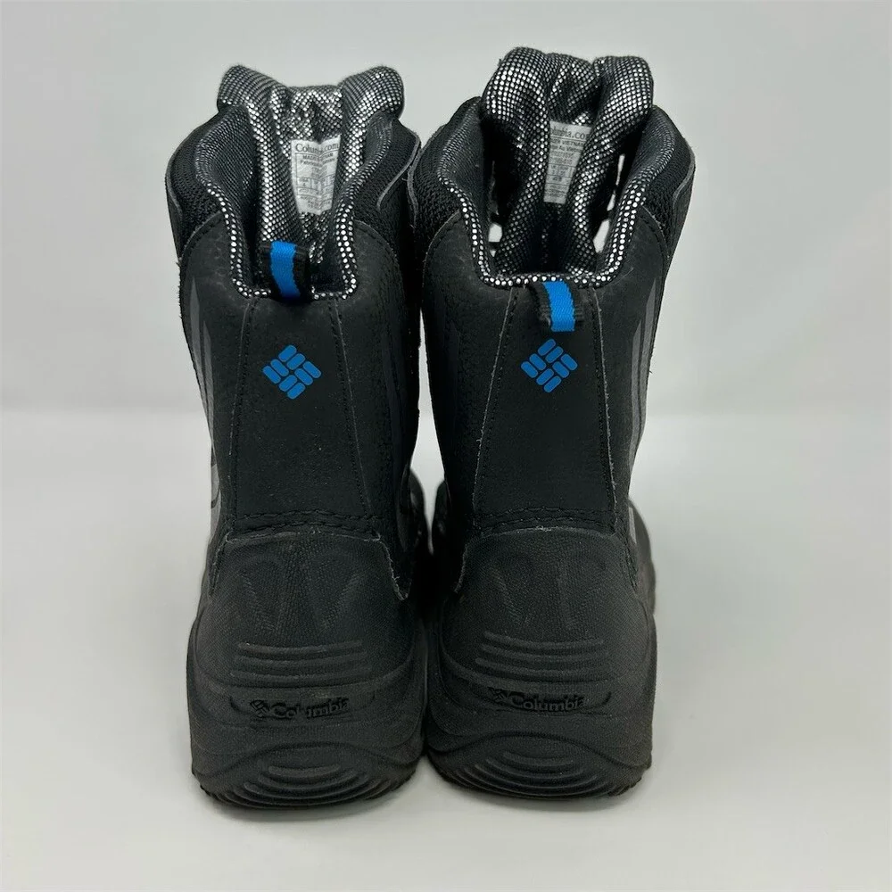 Columbia Bugaboot Plus IV Youth Snow Boots Waterproof Insulated Black/Blue 4